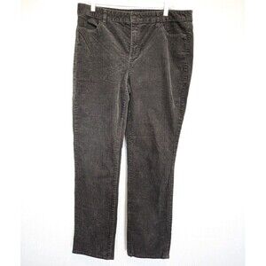 TALBOTS Heritage Pants Womens‎ Size 14 Gray Corduroy Straight Leg Mature Casual
